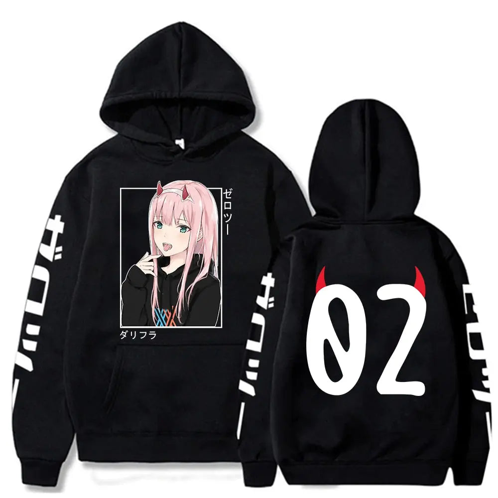 Anime Darling In The Fran xx Zero Two Hoodies Fukuhara Casual Street wear Streetsharks