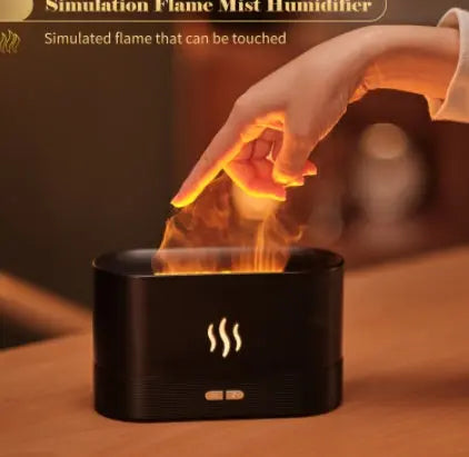 Aroma Diffuser With Flame Light Mist Humidifier Aromatherapy Diffuser With Waterless Auto-Off Protection For Spa Home Yoga Office StreetSharks