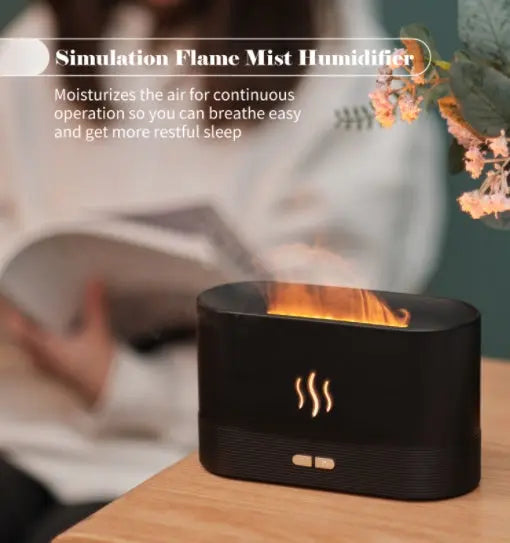 Aroma Diffuser With Flame Light Mist Humidifier Aromatherapy Diffuser With Waterless Auto-Off Protection For Spa Home Yoga Office StreetSharks