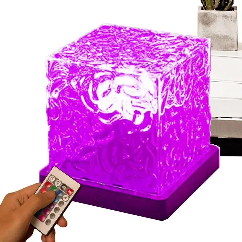 16 Colors Aura Tesseract Lamp Remote Control Cube Tesseract Lamp USB Charging 16 Colors Adjustable Acrylic Night Lamp Crystal Mood - Streetsharks