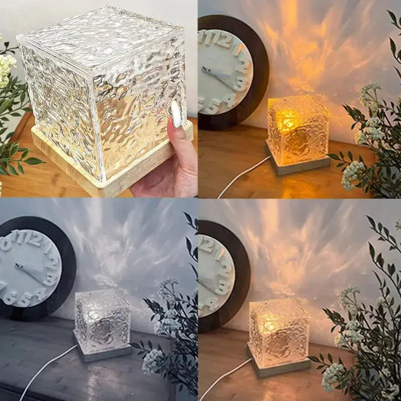 16 Colors Aura Tesseract Lamp Remote Control Cube Tesseract Lamp USB Charging 16 Colors Adjustable Acrylic Night Lamp Crystal Mood - Streetsharks