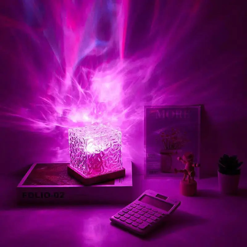 16 Colors Aura Tesseract Lamp Remote Control Cube Tesseract Lamp USB Charging 16 Colors Adjustable Acrylic Night Lamp Crystal Mood - Streetsharks