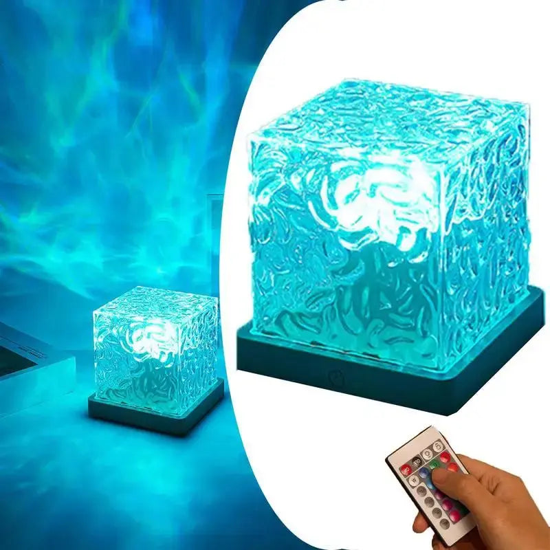 16 Colors Aura Tesseract Lamp Remote Control Cube Tesseract Lamp USB Charging 16 Colors Adjustable Acrylic Night Lamp Crystal Mood - Streetsharks