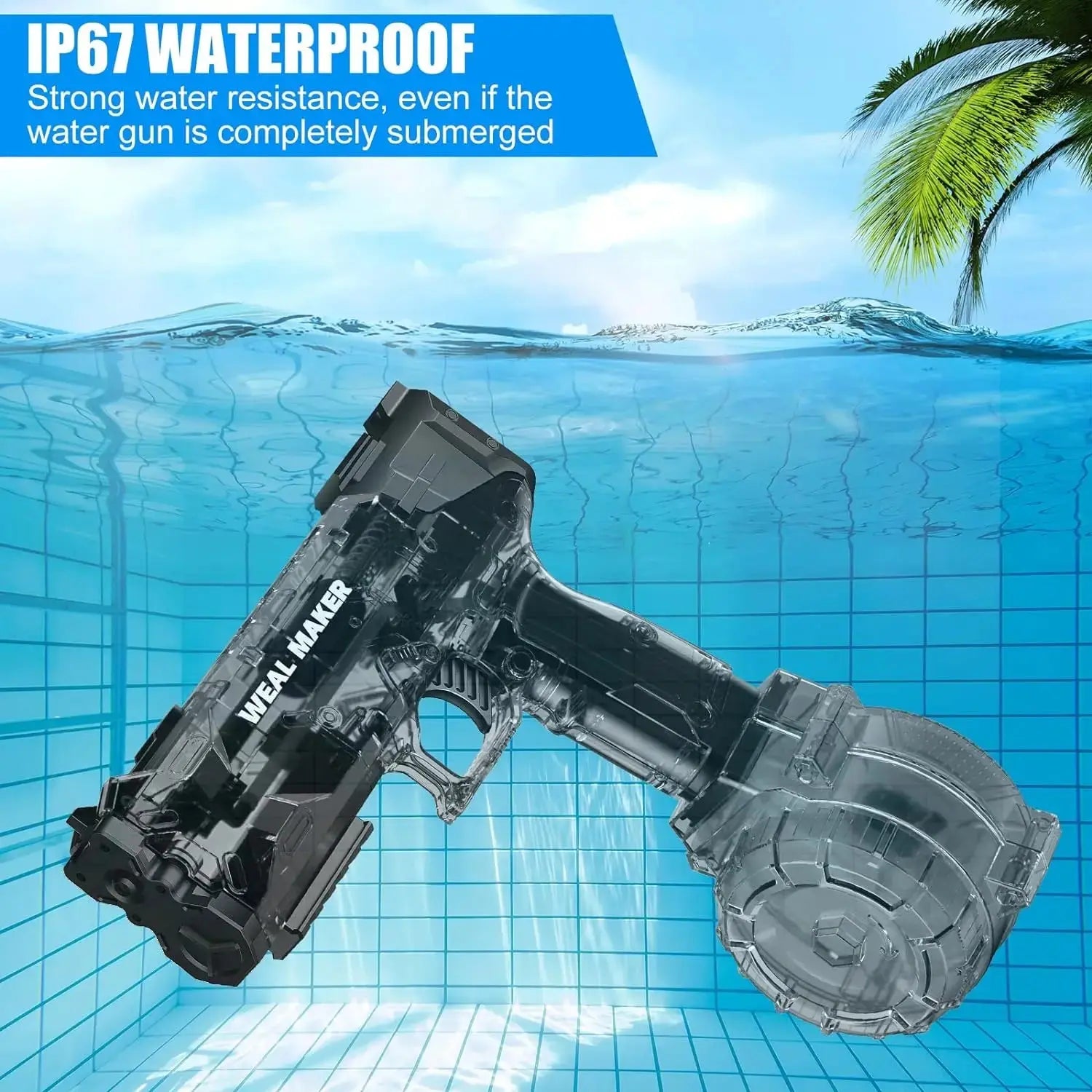 Automatic Water Electric Gun Shooting Toys Water Spray Pistol for Pool Portable High Pressure Watergun Summer Games for Children Streetsharks