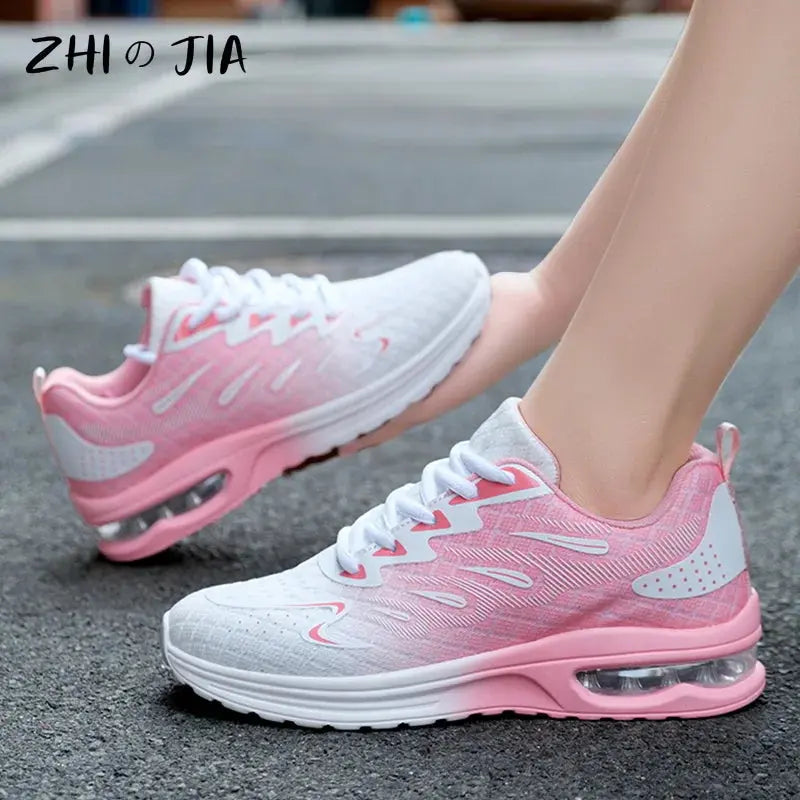 Autumn New Air Cushioned Women's Shoes Mesh Breathable Lightweight Comfortable Sneaker Fashion Casual Sports Large Footwear Streetsharks