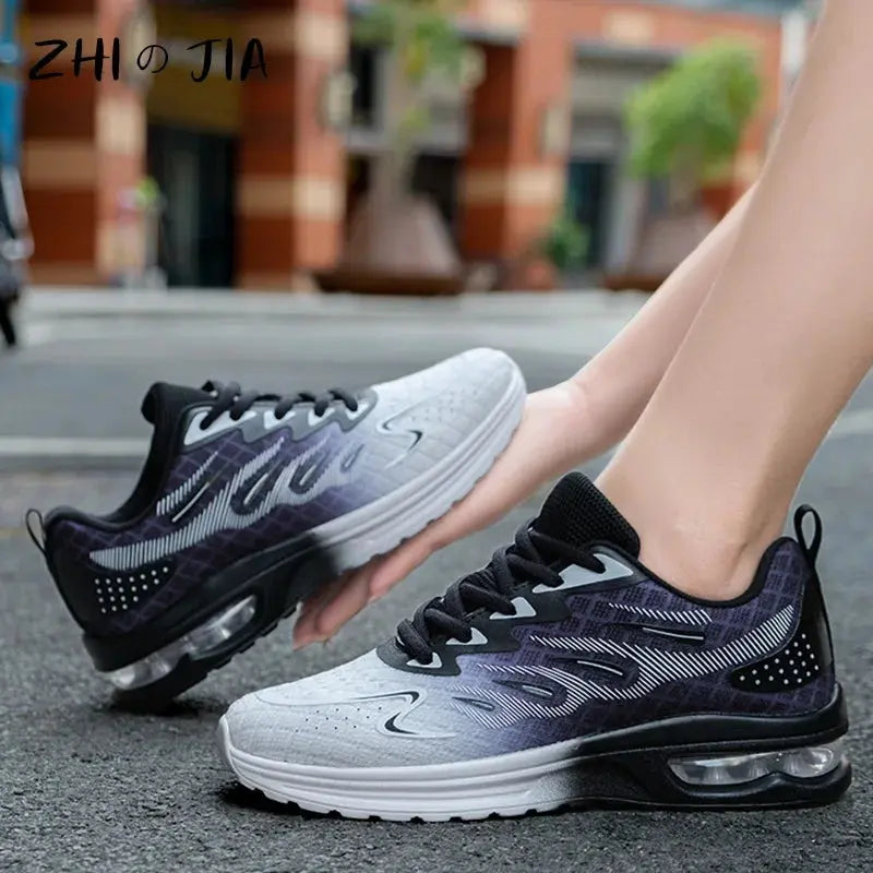 Autumn New Air Cushioned Women's Shoes Mesh Breathable Lightweight Comfortable Sneaker Fashion Casual Sports Large Footwear Streetsharks