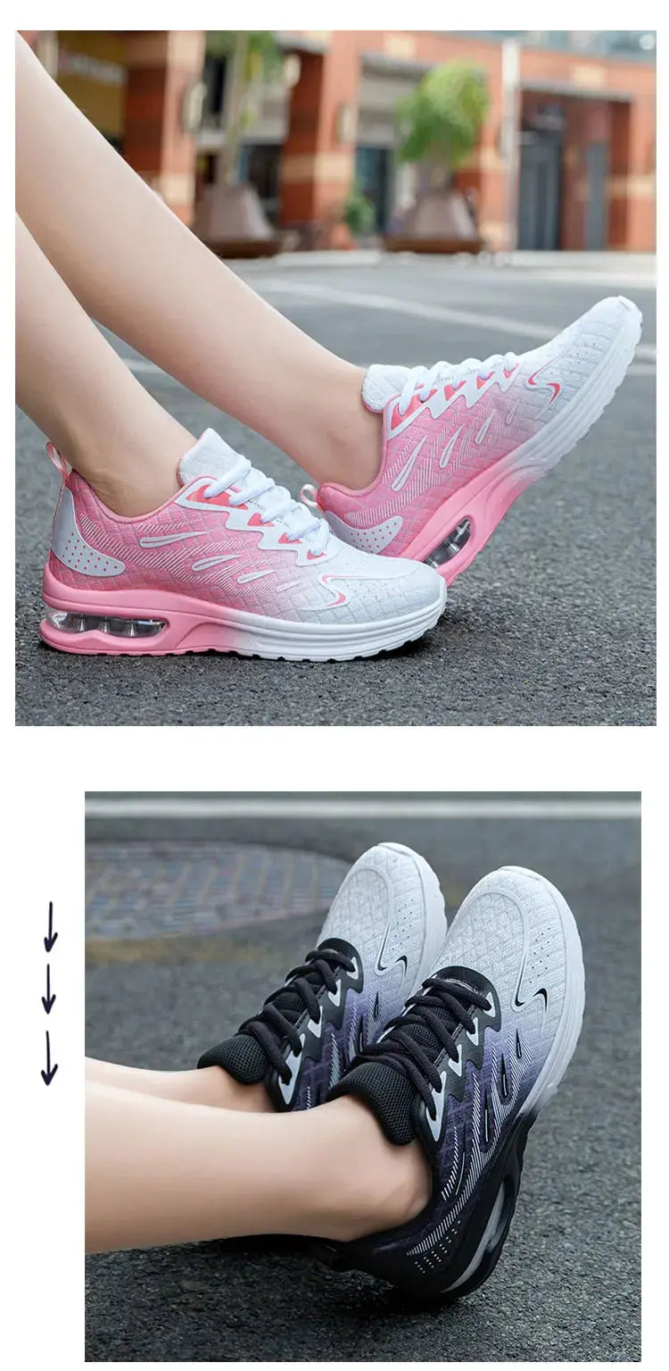 Autumn New Air Cushioned Women's Shoes Mesh Breathable Lightweight Comfortable Sneaker Fashion Casual Sports Large Footwear Streetsharks