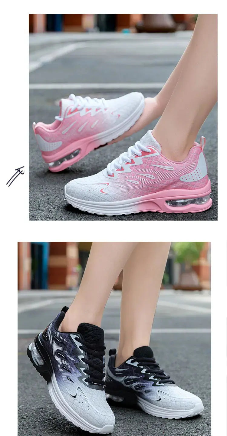 Autumn New Air Cushioned Women's Shoes Mesh Breathable Lightweight Comfortable Sneaker Fashion Casual Sports Large Footwear Streetsharks