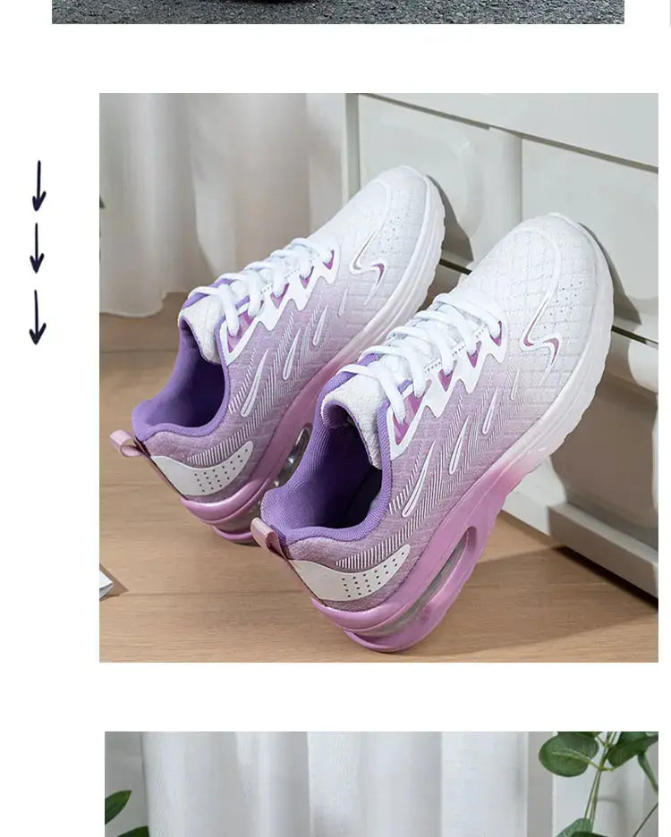 Autumn New Air Cushioned Women's Shoes Mesh Breathable Lightweight Comfortable Sneaker Fashion Casual Sports Large Footwear Streetsharks