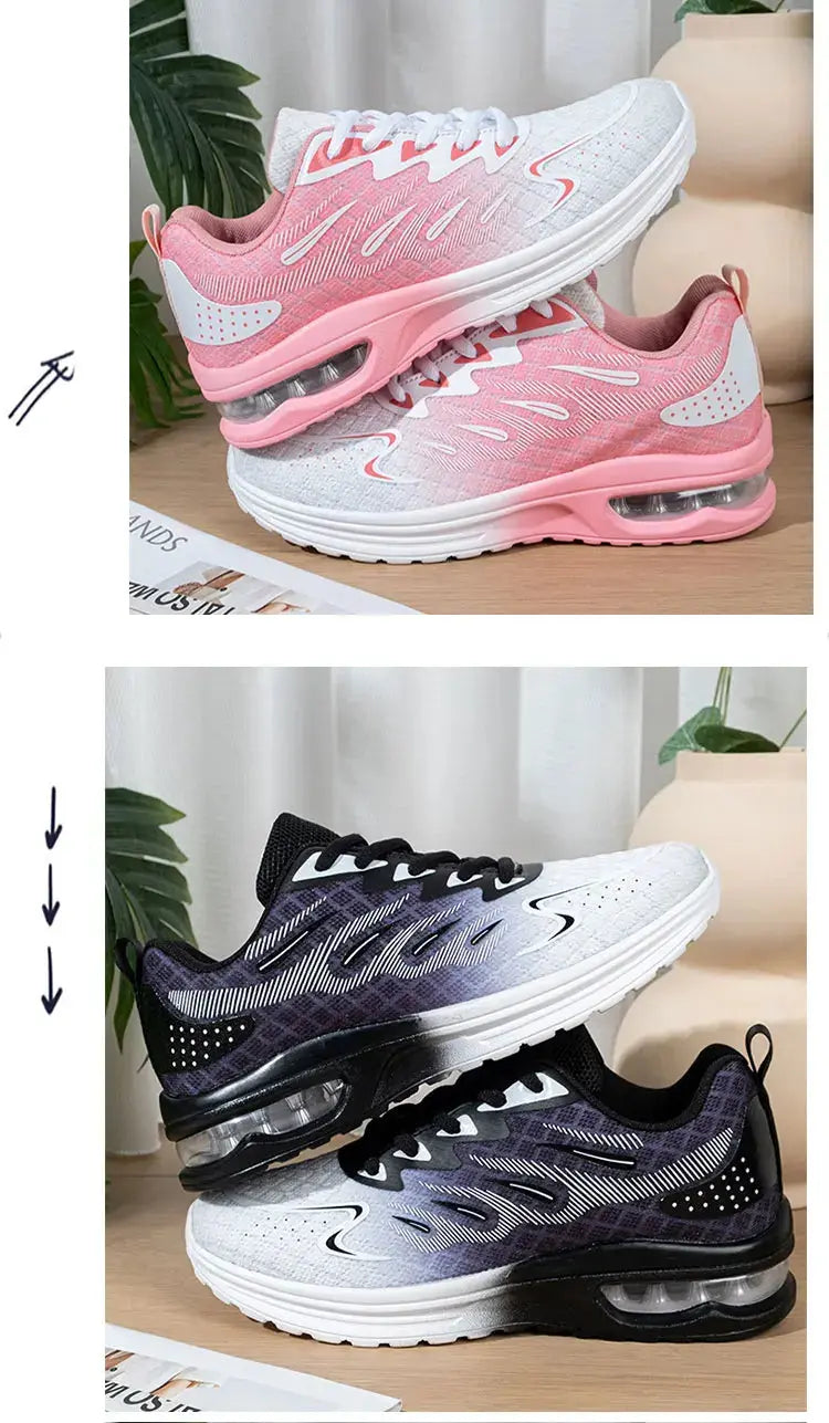 Autumn New Air Cushioned Women's Shoes Mesh Breathable Lightweight Comfortable Sneaker Fashion Casual Sports Large Footwear Streetsharks