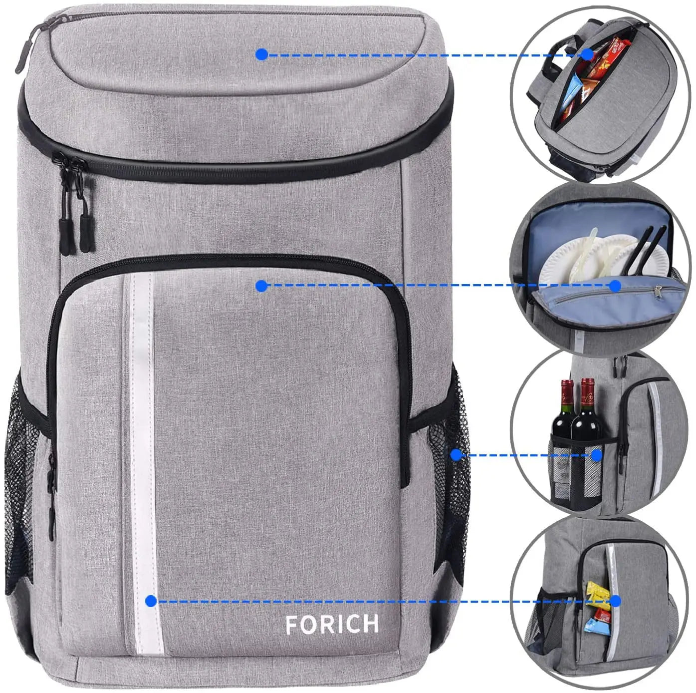 Backpack for Work Lunch Picnics Backpack Cooler Leakproof Insulated Waterproof Backpack Cooler Bag, Lightweight Soft Beach Cooler Backpack for Men Women to Work Lunch Picnics Camping Hiking, 30 Cans - Streetsharks