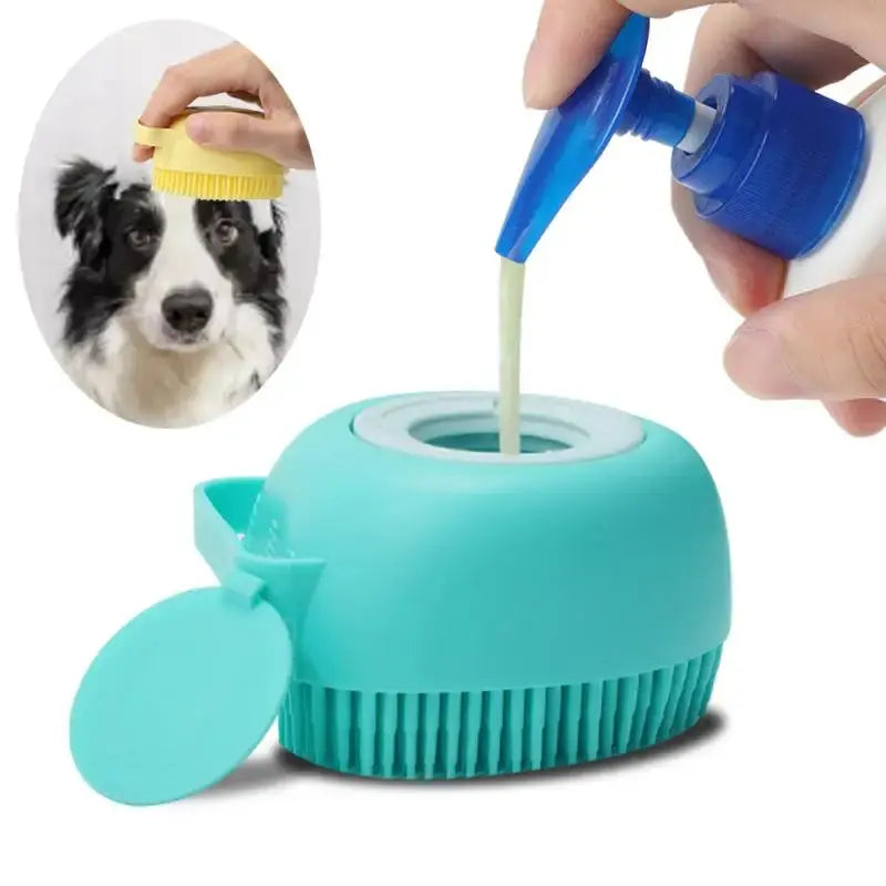 Bathroom Dog Bath Brush Massage Gloves Soft Safety Silicone Comb with Shampoo Box Pet Dog Brush Grooming Supplies Streetsharks