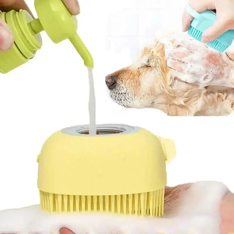 Bathroom Dog Bath Brush Massage Gloves Soft Safety Silicone Comb with Shampoo Box Pet Dog Brush Grooming Supplies Streetsharks