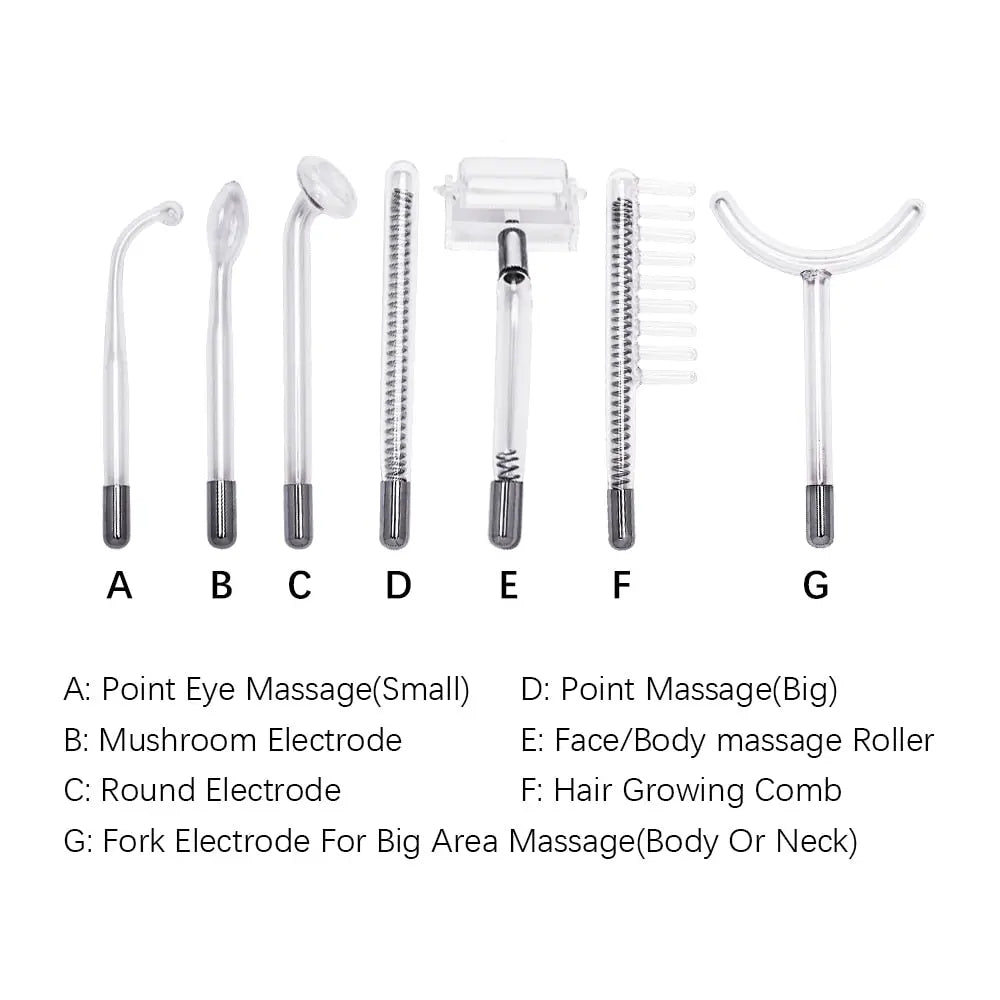 Beauty Star 7In1 High Frequency Facial Machine Electrode Glass Tube Wand Spot Streetsharks