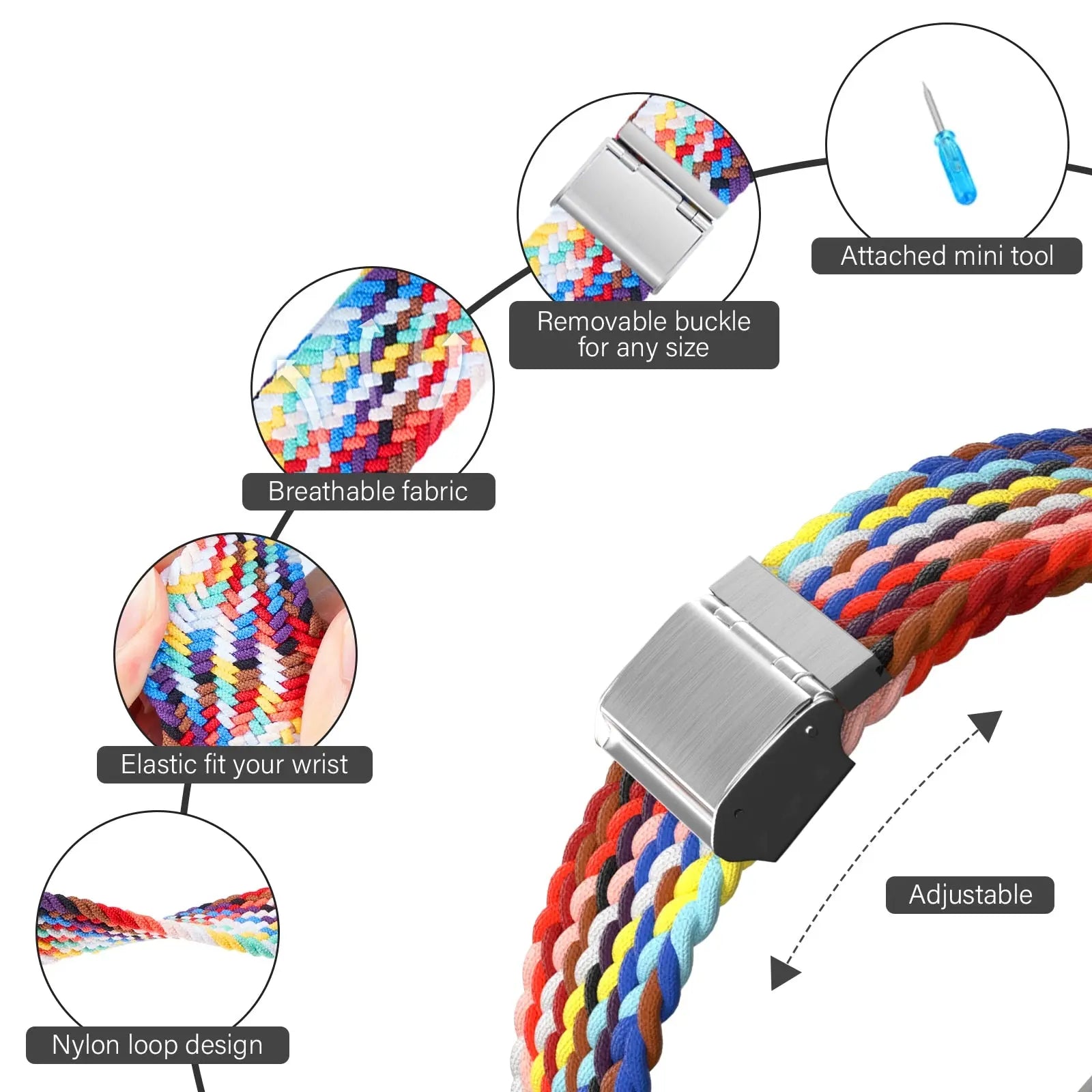 Braided solo loop strap For Apple Watch band Streetsharks