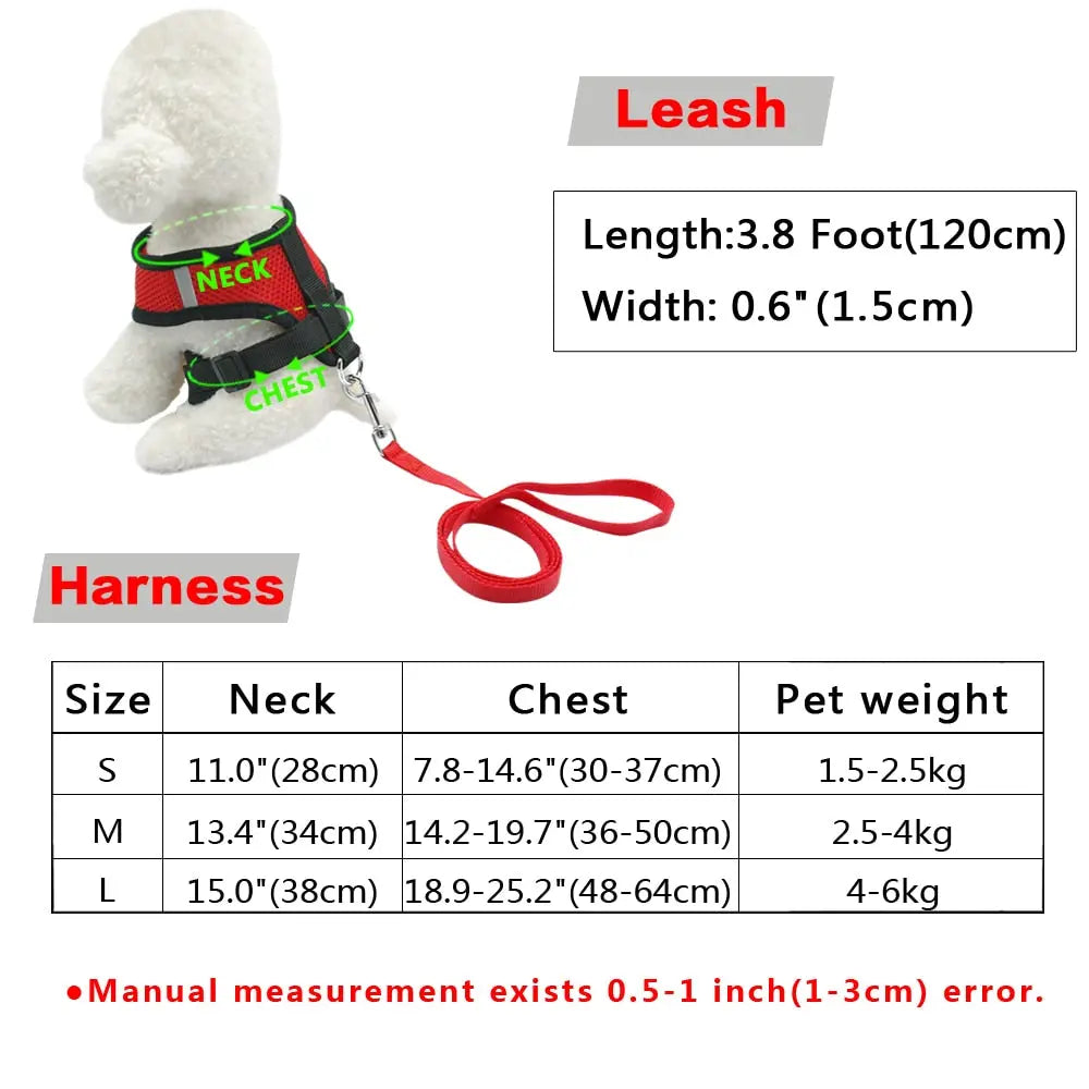 Breathable Mesh Small Dog Pet Harness Streetsharks