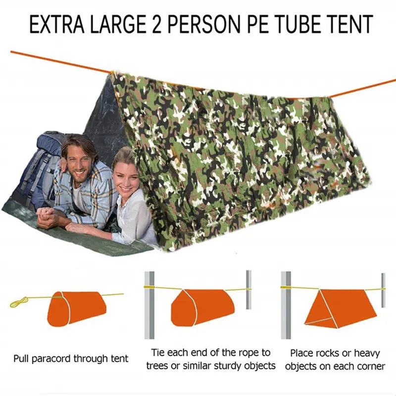 Camping Emergency Tent Survival Sleeping Bag, Lightweight Waterproof Thermal Emergency Streetsharks