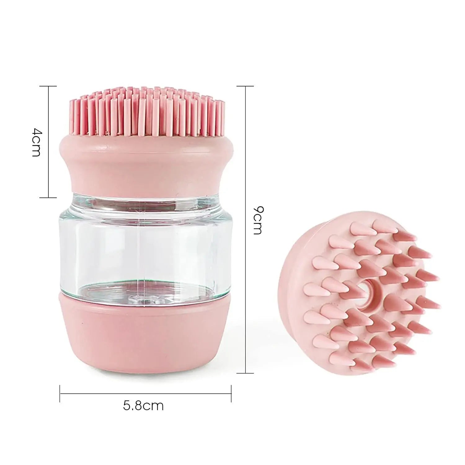 Cat Dog Pet Bath Brush Silicone Cat Dog Grooming Brush Puppy Massage Brush Hair Fur Cleaning Brush With Shampoo Dispenser Double Brush Head StreetSharks