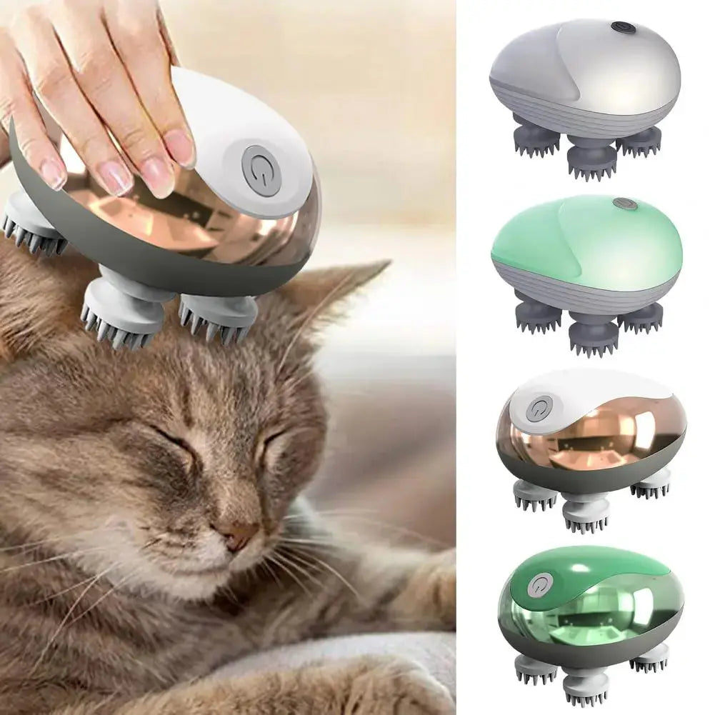 Cat Massager Waterproof Soft Head Comfortable Adjustable Modes Handheld Electric Scalp Massager Pet Supplies Streetsharks