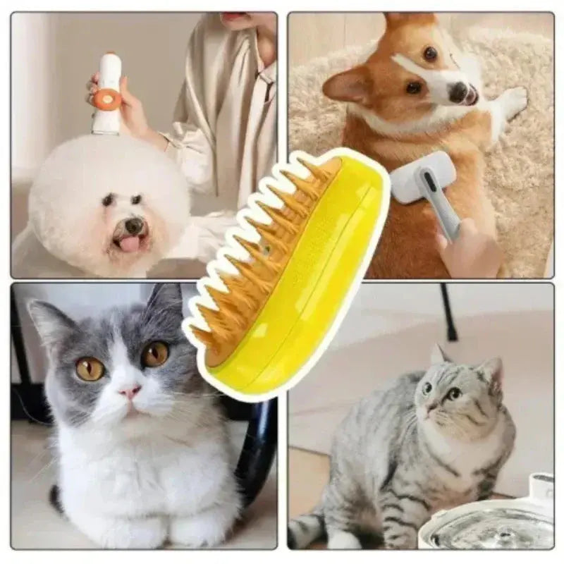 Cat Steam Brush Steamy Dog Brush 3 in 1 Electric Spray Cat Hair Brushes for Massage Pet Grooming Comb Hair Removal Combs Streetsharks