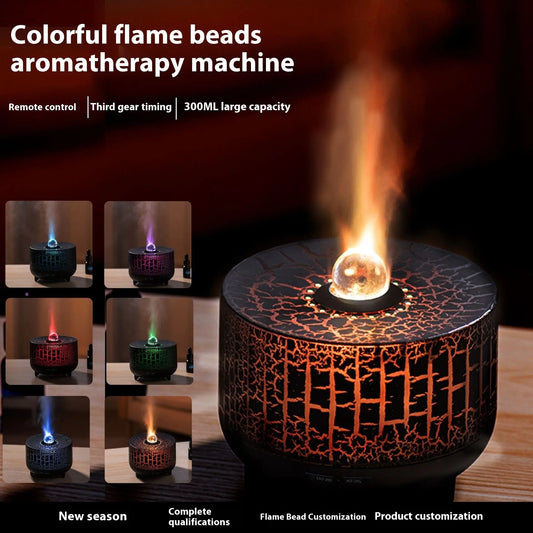 Colorful Simulation Flame Beads Aroma Diffuser Air Humidifier StreetSharks