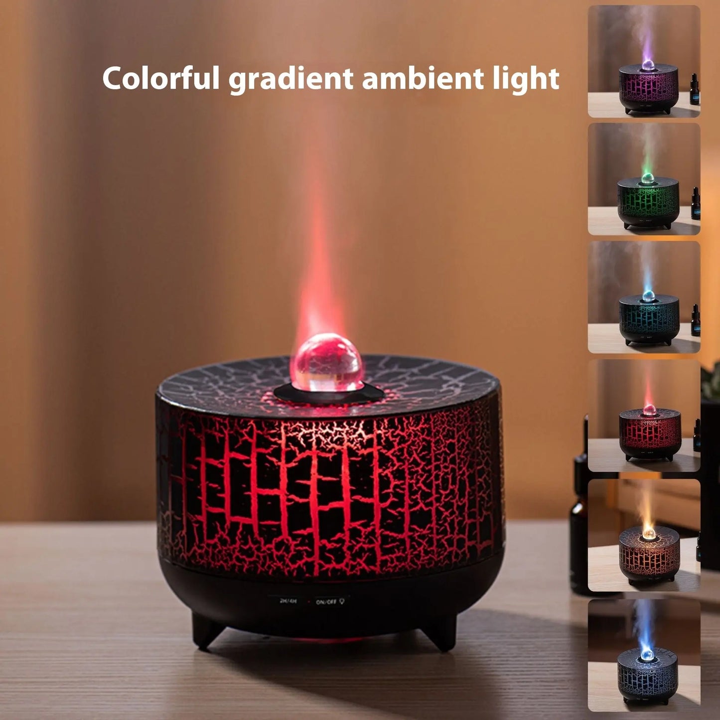 Colorful Simulation Flame Beads Aroma Diffuser Air Humidifier StreetSharks