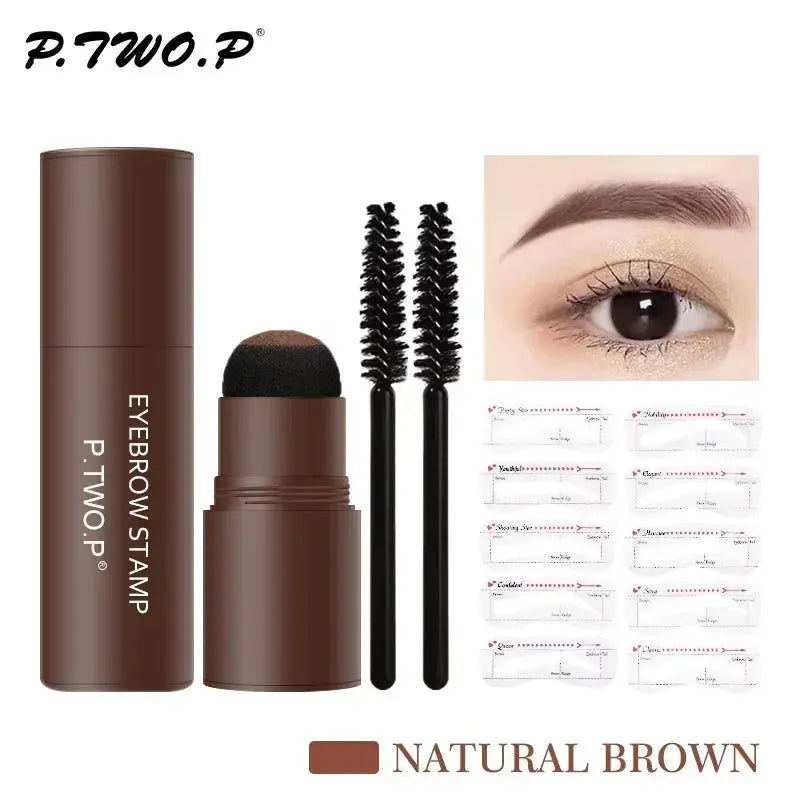 Complete Eyebrow Powder Stamp Shaping Kit Makeup Brushes Eyebrow Paint Eyebrow Pencil Eye Brows Stencil Hairline Enhance Stick - Streetsharks