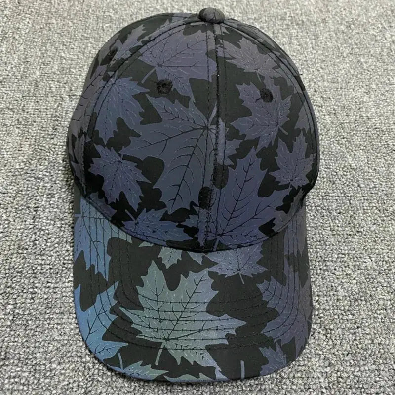 Cool Rainbow Reflective Light Baseball Cap Unisex Maple Leaf Adjustable Hip Hop Rock Hats Snapback Women Men Club Hat Streetwear Streetsharks