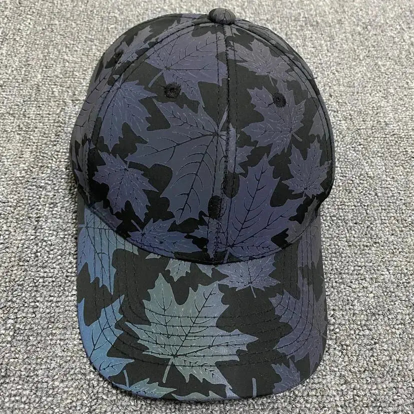 Cool Rainbow Reflective Light Baseball Cap Unisex Maple Leaf Adjustable Hip Hop Rock Hats Snapback Women Men Club Hat Streetwear - Streetsharks