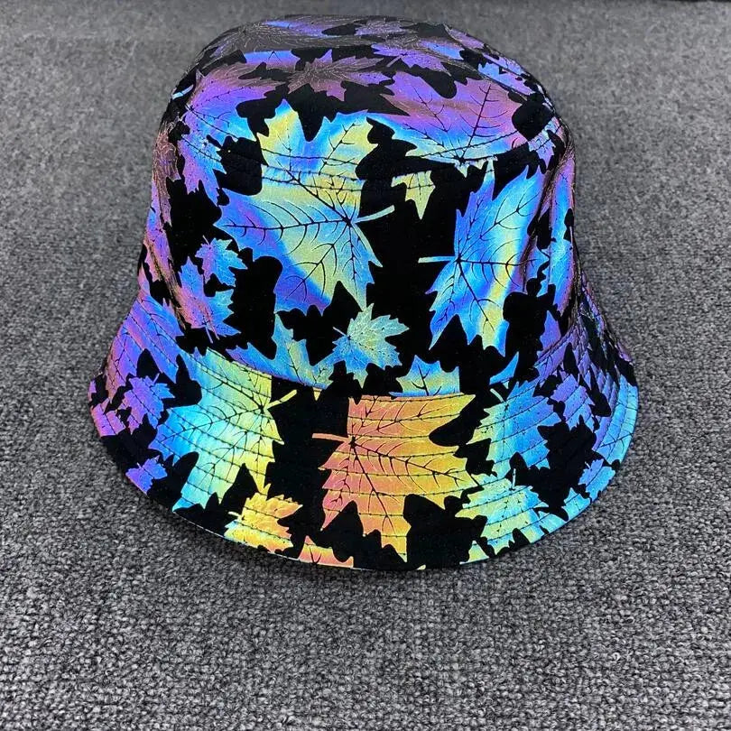 Cool Rainbow Reflective Light Baseball Cap Unisex Maple Leaf Adjustable Hip Hop Rock Hats Snapback Women Men Club Hat Streetwear - Streetsharks