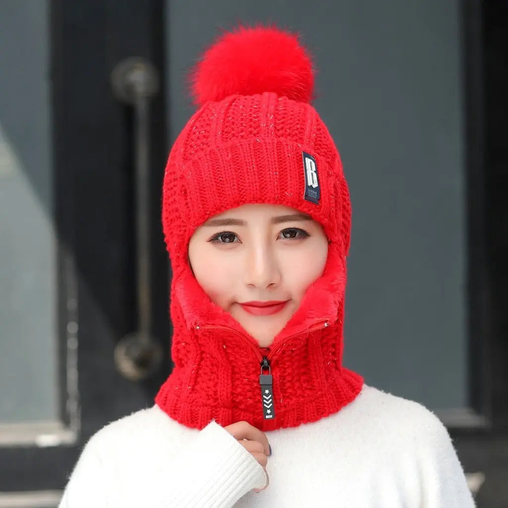 Coral Fleece Winter Women Knitted Hats Streetsharks