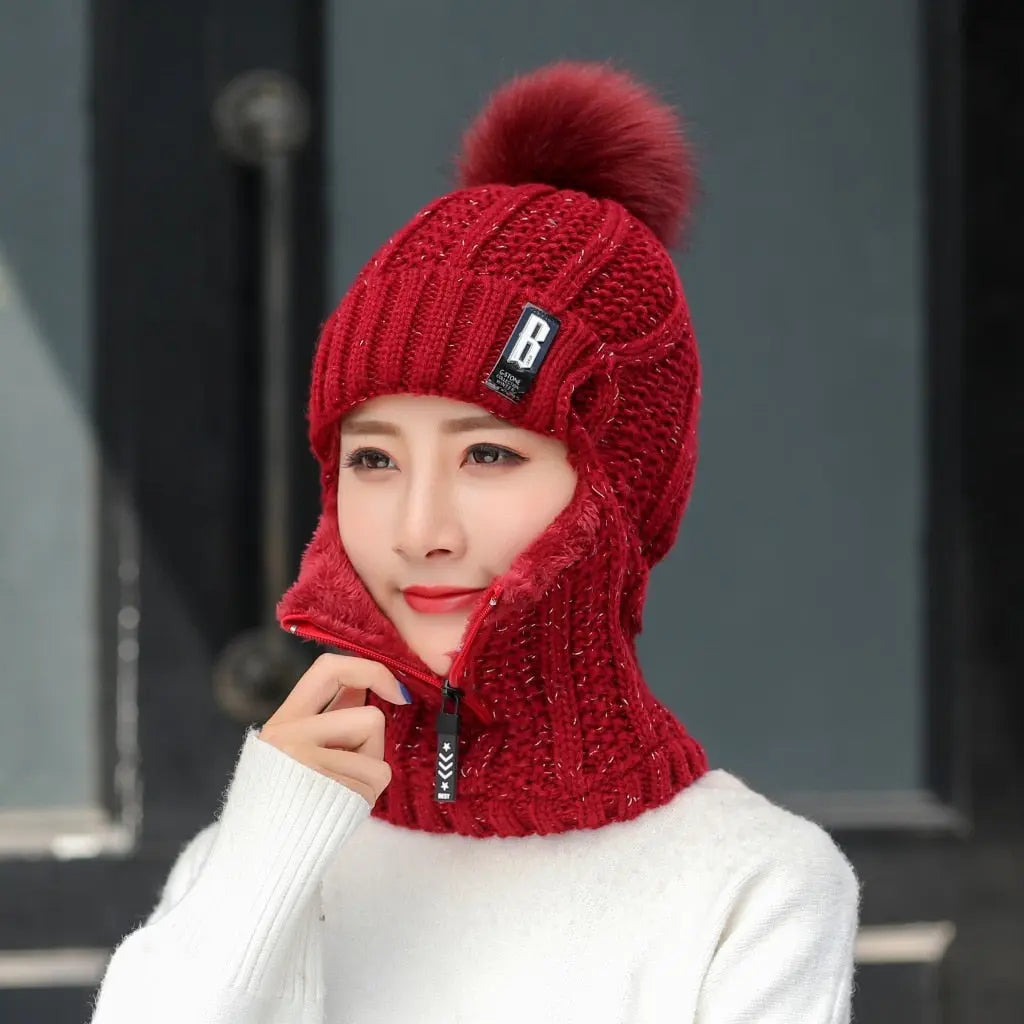 Coral Fleece Winter Women Knitted Hats Streetsharks