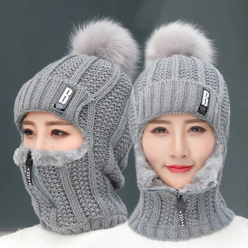 Coral Fleece Winter Women Knitted Hats Streetsharks