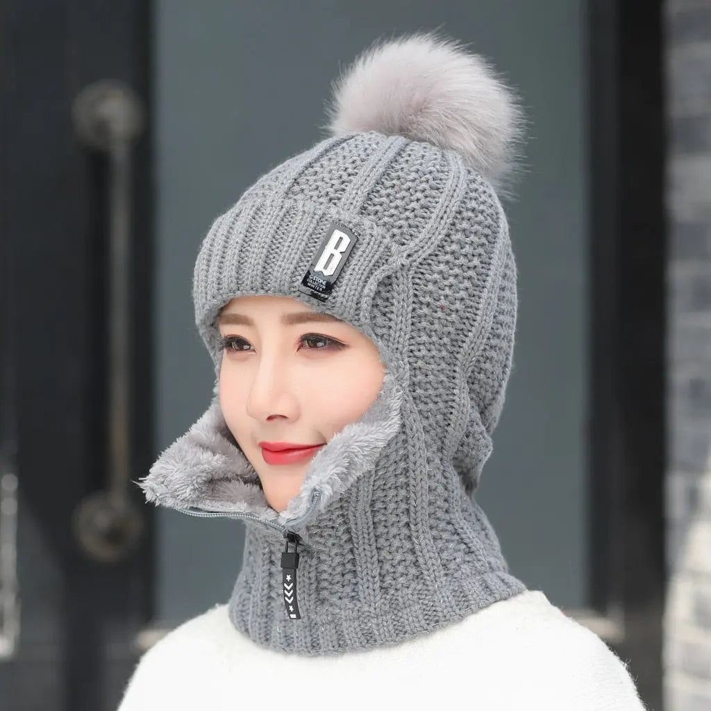 Coral Fleece Winter Women Knitted Hats Streetsharks