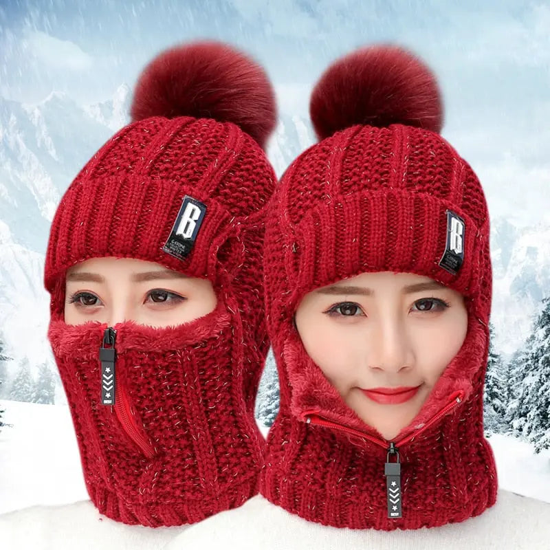 Coral Fleece Winter Women Knitted Hats Streetsharks