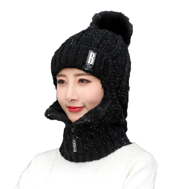 Coral Fleece Winter Women Knitted Hats Streetsharks