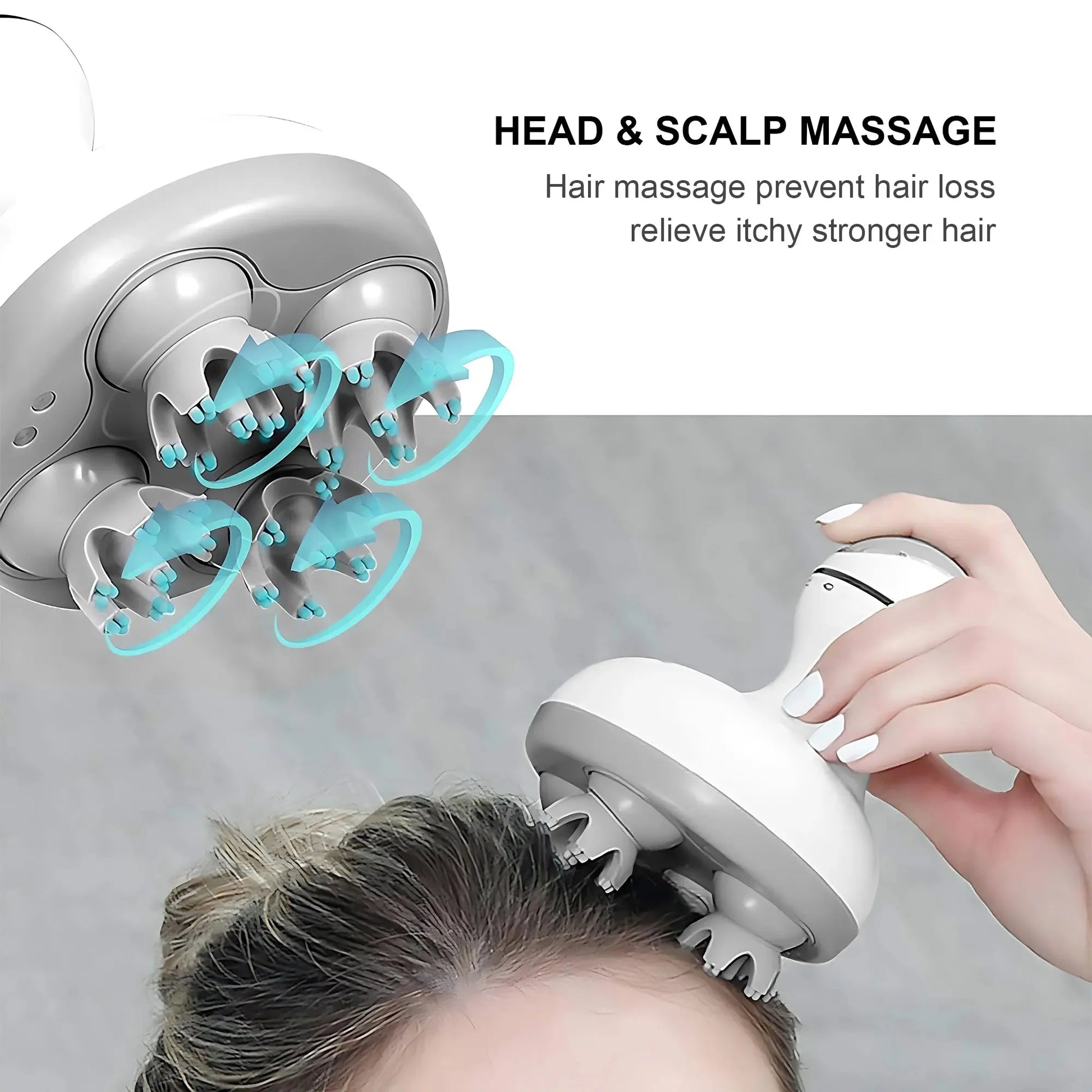 Cordless Scalp Massager With IPX-7 Waterproof Hair Growth And Relaxation Four Modes Simulate Finger Streetsharks