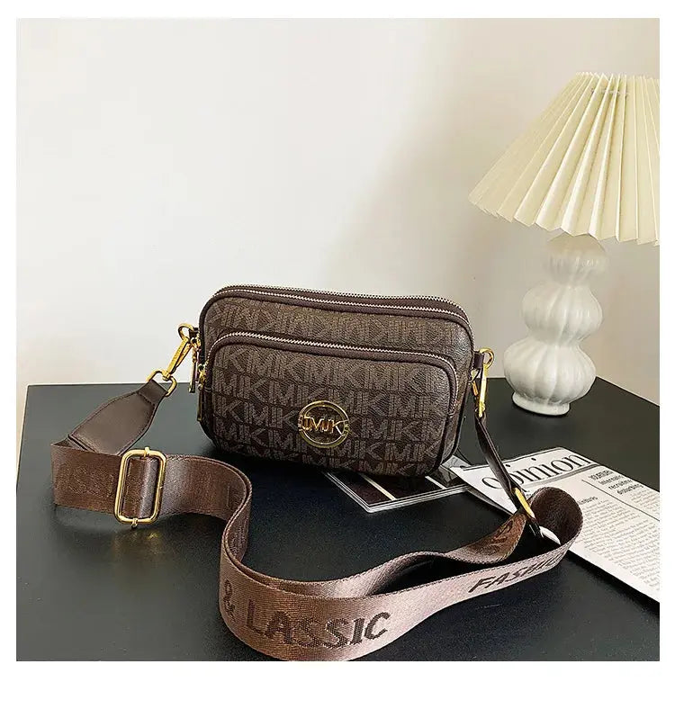 Crossbody Bag 2024 New High Quality PU Leather Luxury Retro Fashion Printed Women's Chest Bag Versatile Broadband Shoulder Bag Streetsharks