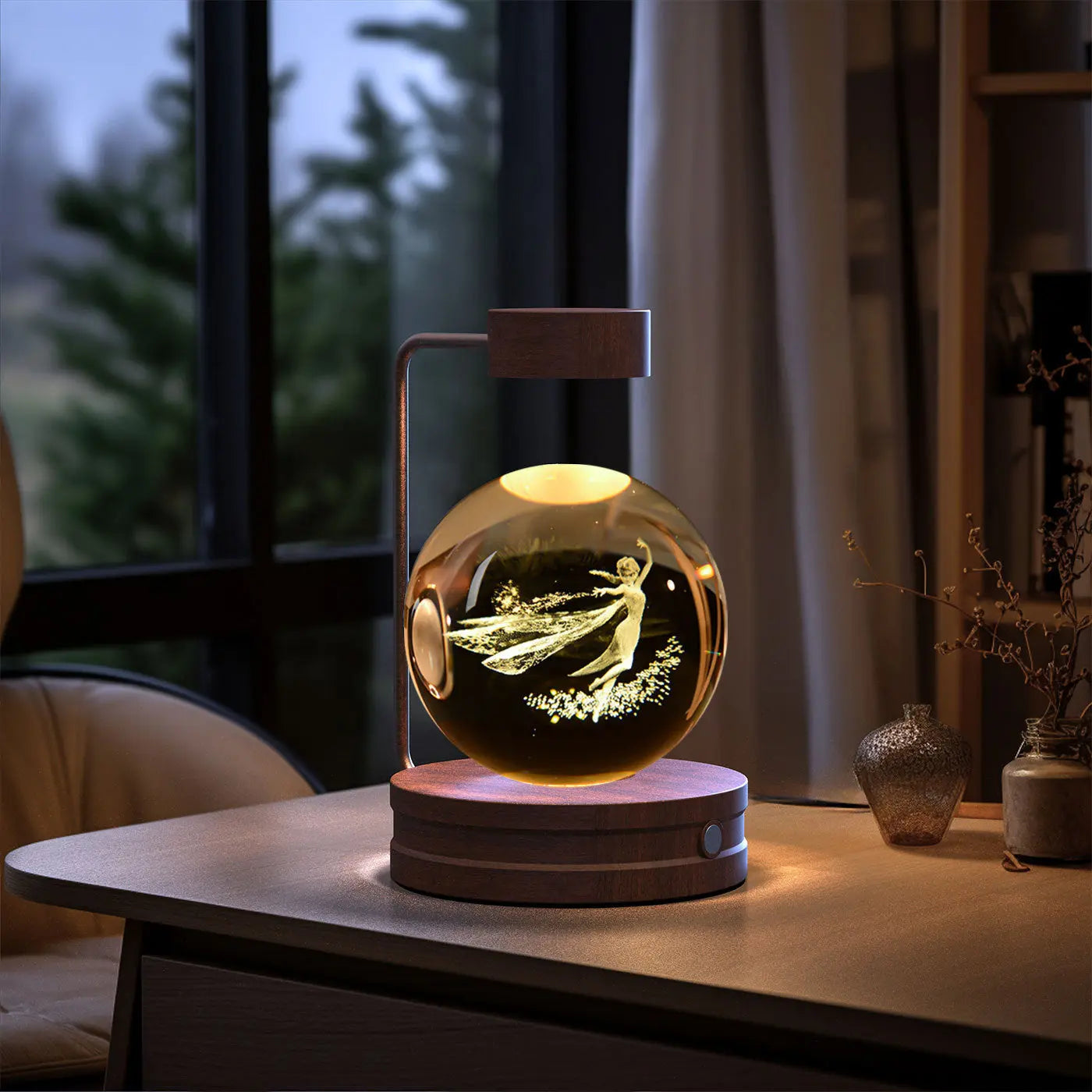 Crystal Ball Cosmic Dinosaur Indoor Night Light USB Power Warm Bedside Light Birthday Gift Night Lamp Streetsharks