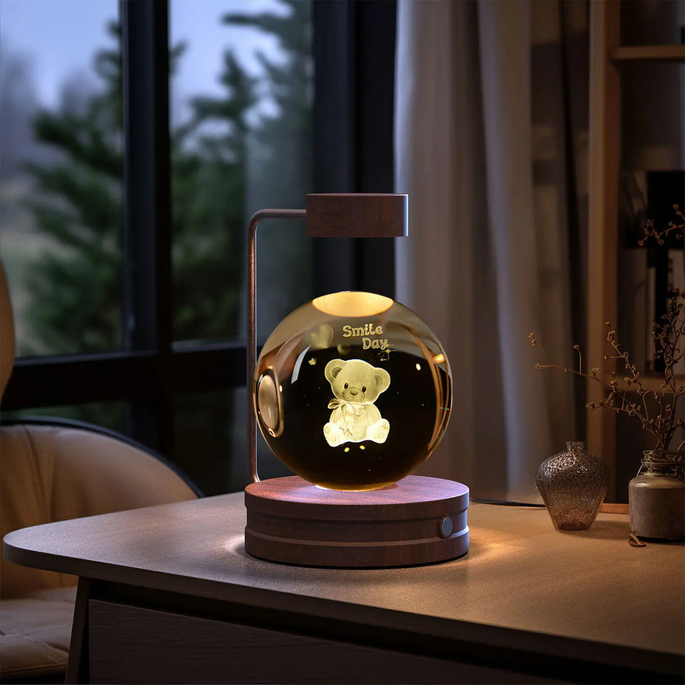 Crystal Ball Cosmic Dinosaur Indoor Night Light USB Power Warm Bedside Light Birthday Gift Night Lamp Streetsharks