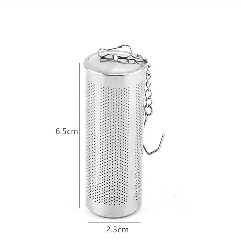 Cylindrical Stainless Steel Tea Leaf Infuser Strainer Spice Herbal Teapot Reusable Streetsharks