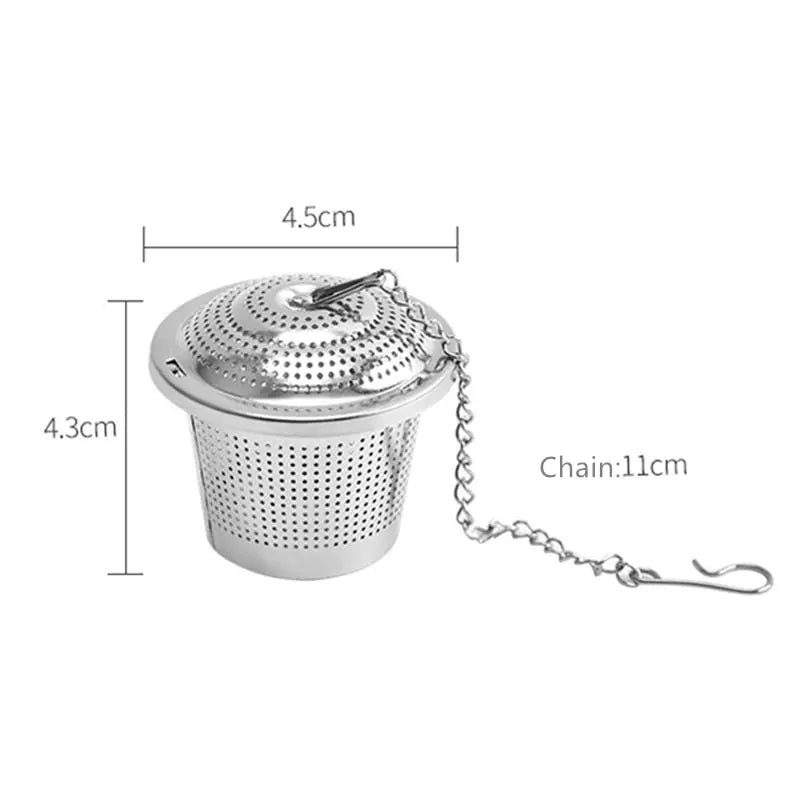 Cylindrical Stainless Steel Tea Leaf Infuser Strainer Spice Herbal Teapot Reusable Streetsharks