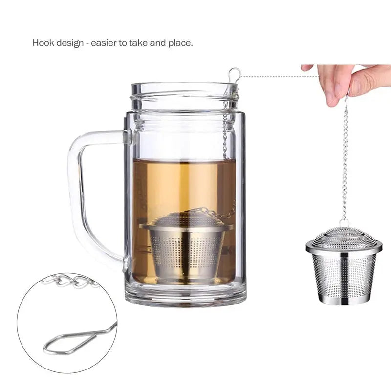 Cylindrical Stainless Steel Tea Leaf Infuser Strainer Spice Herbal Teapot Reusable Streetsharks