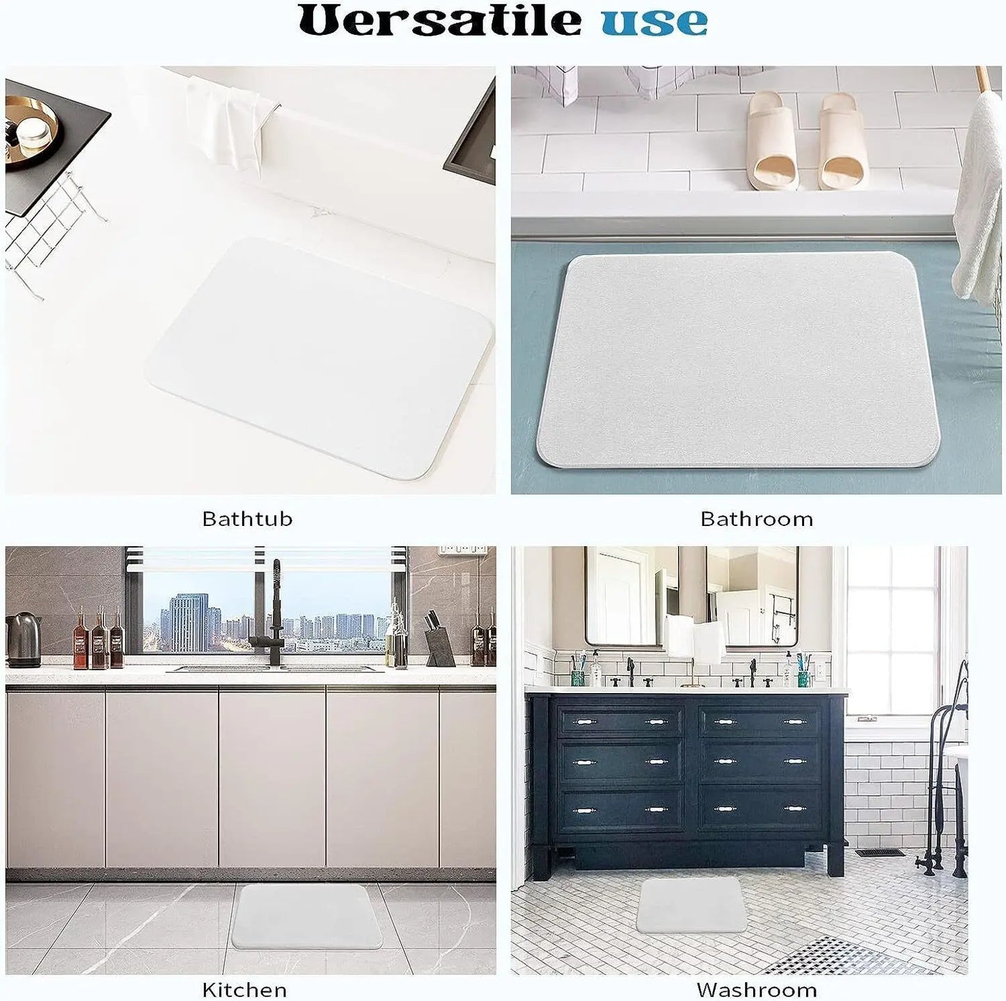 Diatomite Stone Bath Mat Absorbent Drying Bathstone Bathmat Rugs Non-Slip Mat StreetSharks