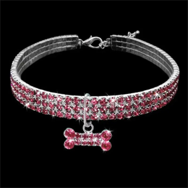 Dog Collar Rhinestone Jewelry Chihuahua Crystal Jewelry Adjustable Engraved Text Dog Collar Streetsharks