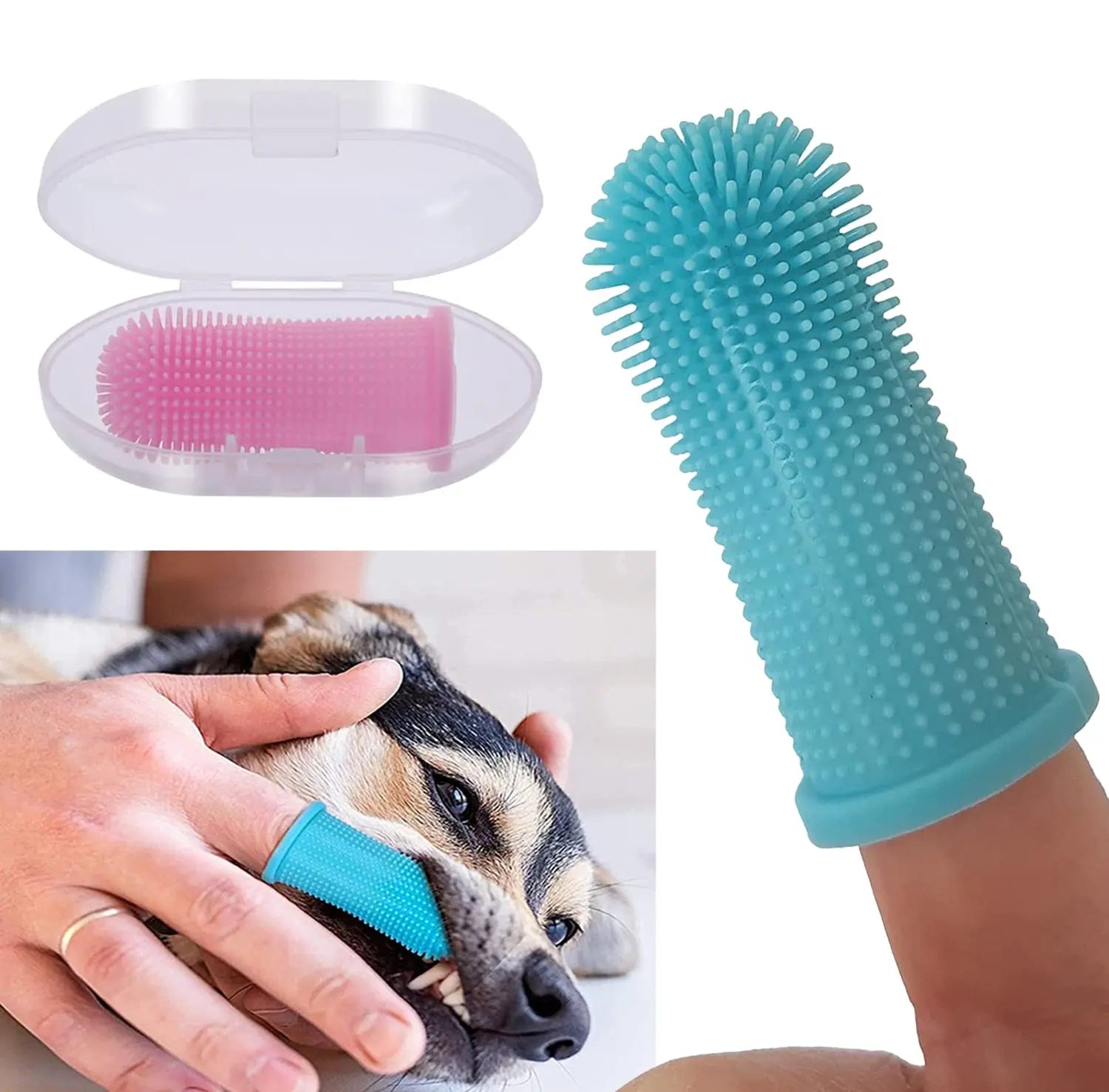 Dog Super Soft Pet Finger Toothbrush Teeth Cleaning Streetsharks