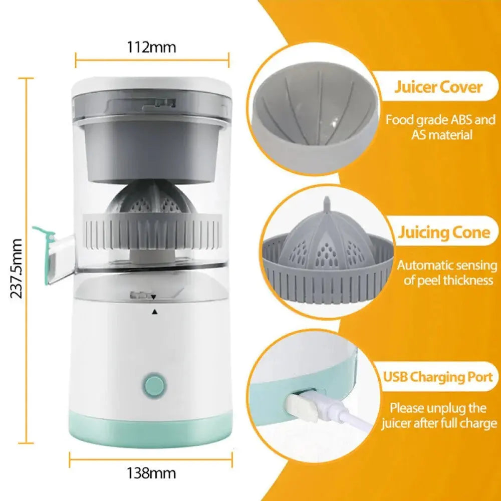 Electric Citrus Juicer Juice Squeezer Portable Press Machine Fruit Extractor UK StreetSharks