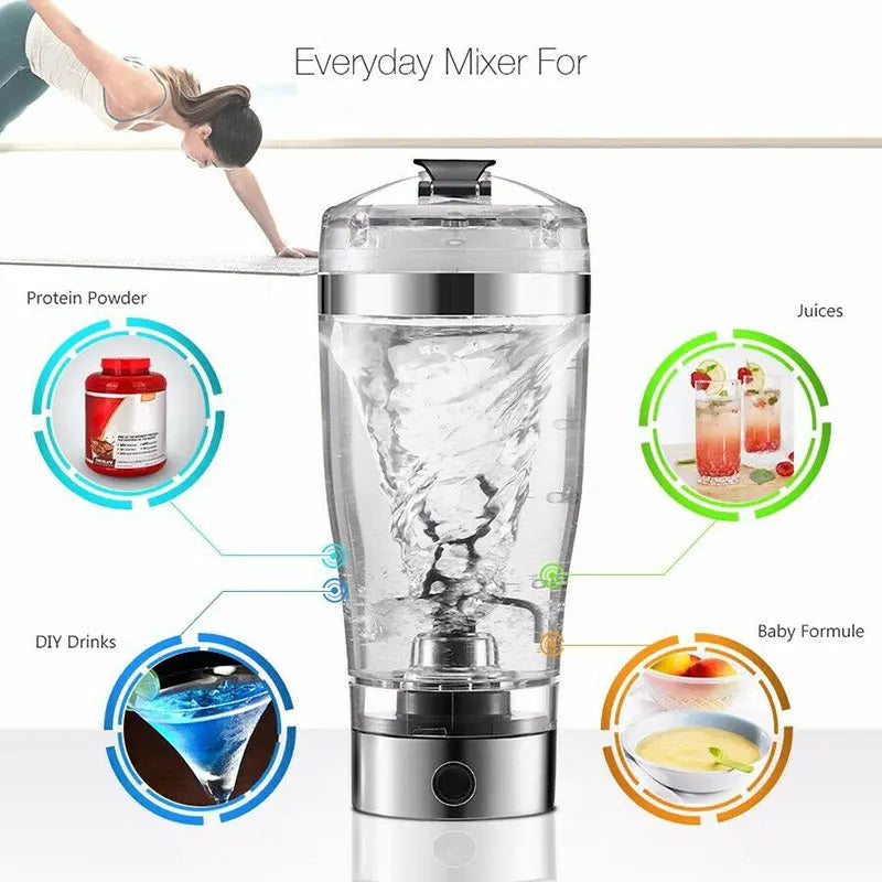 Electric Protein Shake Stirrer USB Shake Bottle Milk Coffee Blender Kettle Sports And Fitness Charging Electric Shaker Cup Streetsharks