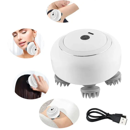 Electric Scalp Massager Pet Cat Head Massager Massage Claws Body Deep Tissue Kneading Vibration Roller Rechargeable Health Care Streetsharks