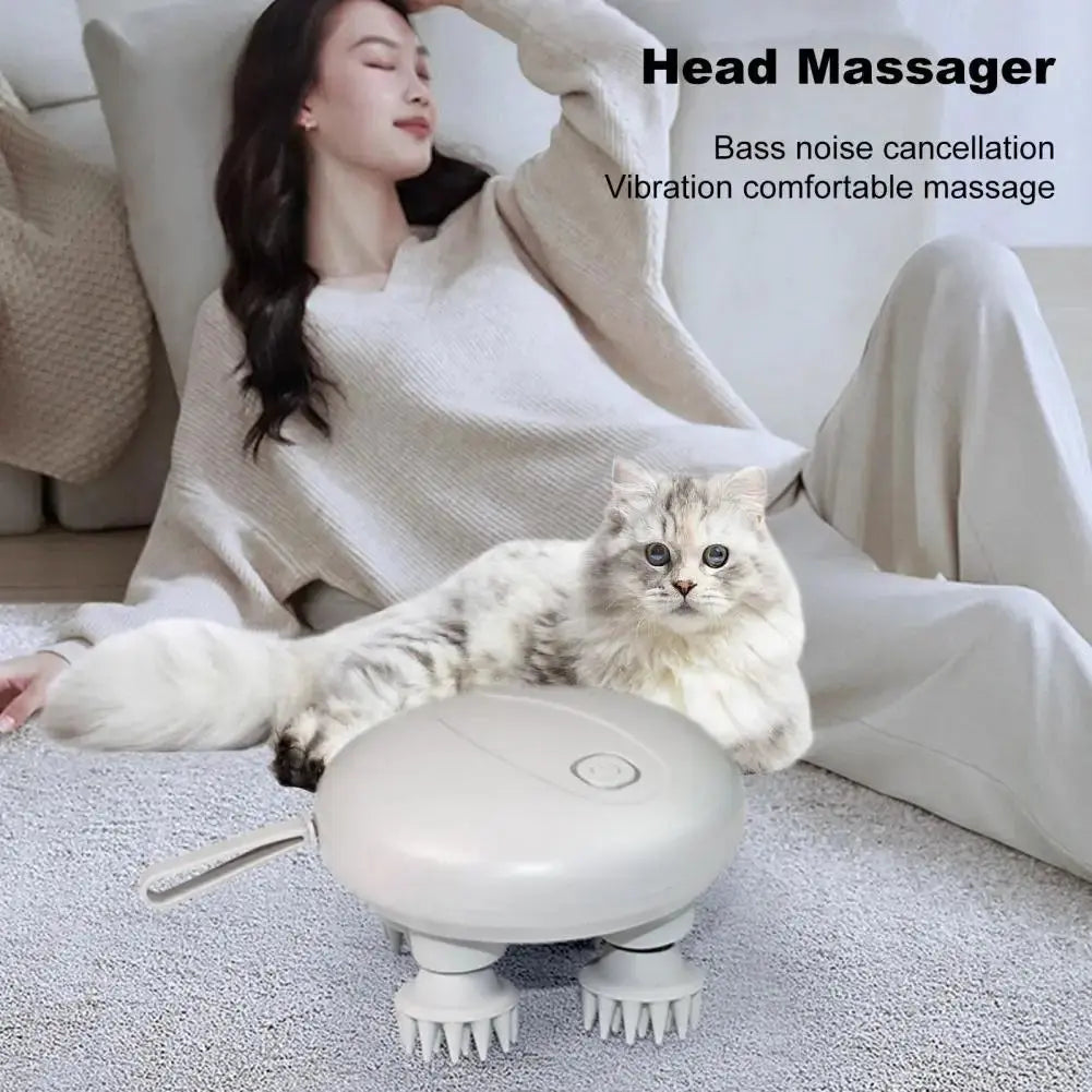 Electric Scalp Massager Waterproof Speed Adjustable Dry Wet Use Portable Handheld Hair Scalp Massager Machine Cat Accessories Streetsharks